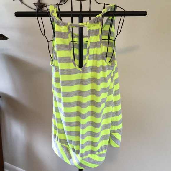MOSSIMO Tank top L bright yellow/gray stripe - Picture 2 of 5